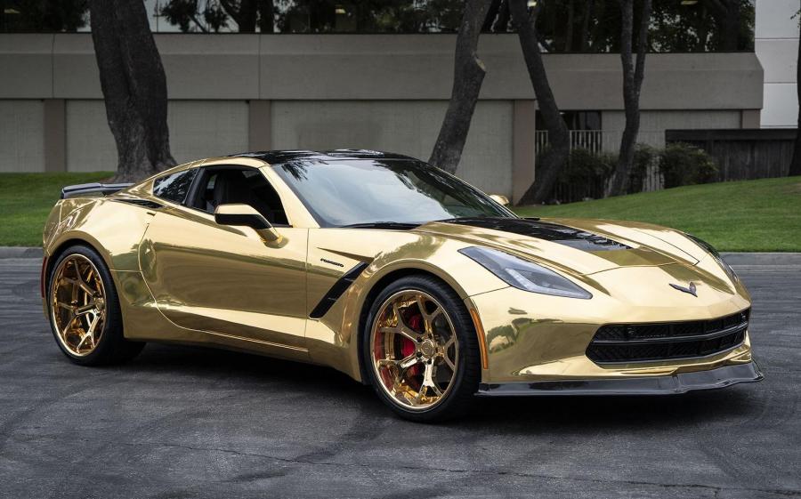 Chevrolet Corvette Convertible Gold on Forgiato Wheels (GTR) '2019